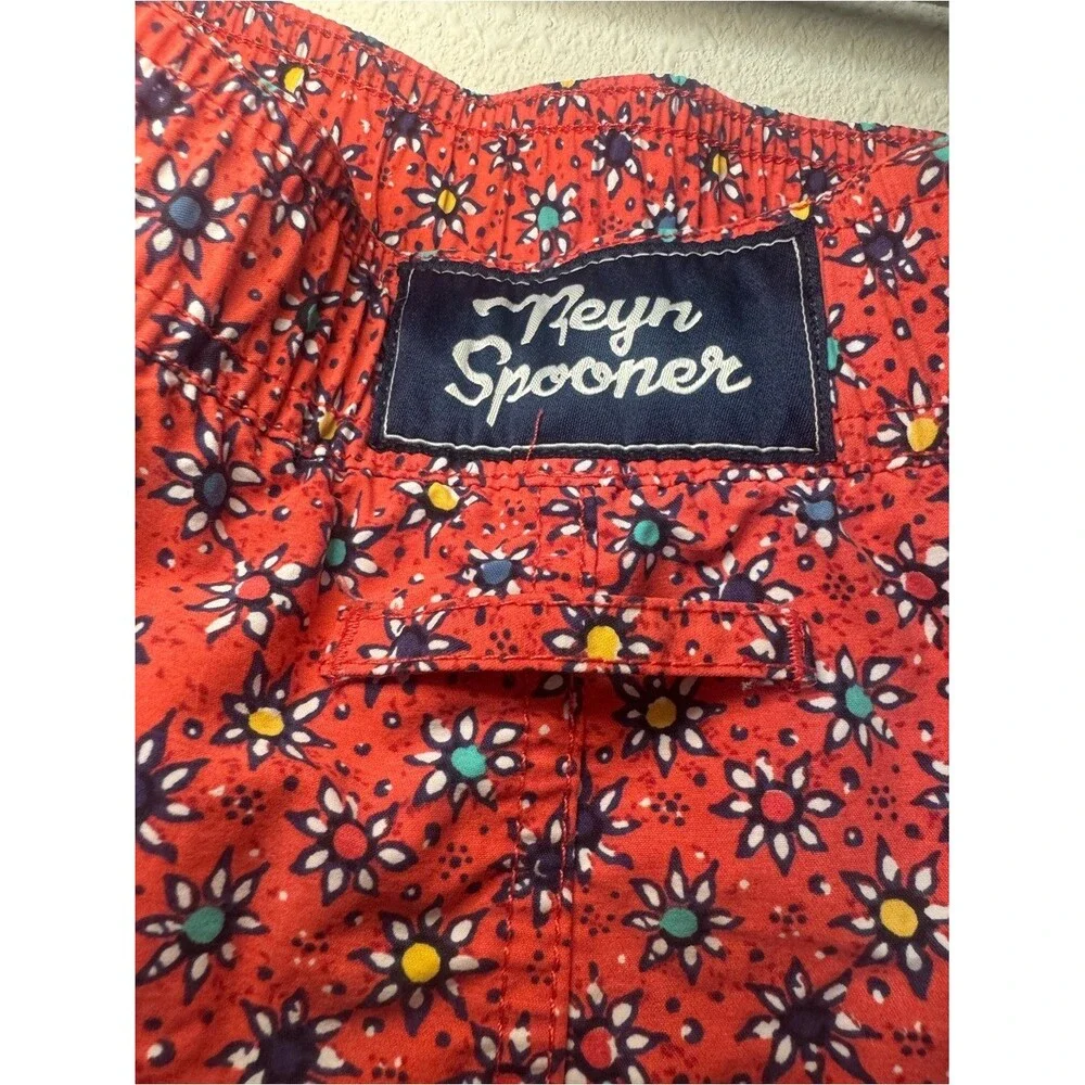 Reyn Spooner Floral Sun All Over Print Red Swim Trunks